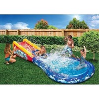 Banzai Wave Crasher Surf Belly Board Water Slide into Pool for Kids 5 - 12 Blow Up Outdoor Summer Fun   